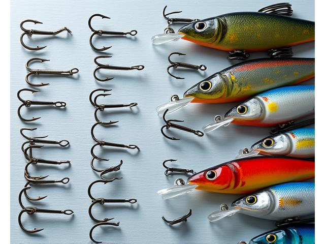 A display of various fishing lures, hooks, and lines for different East Coast species, showcasing quality and variety.